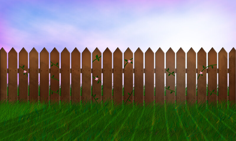 wooden fence with flowers