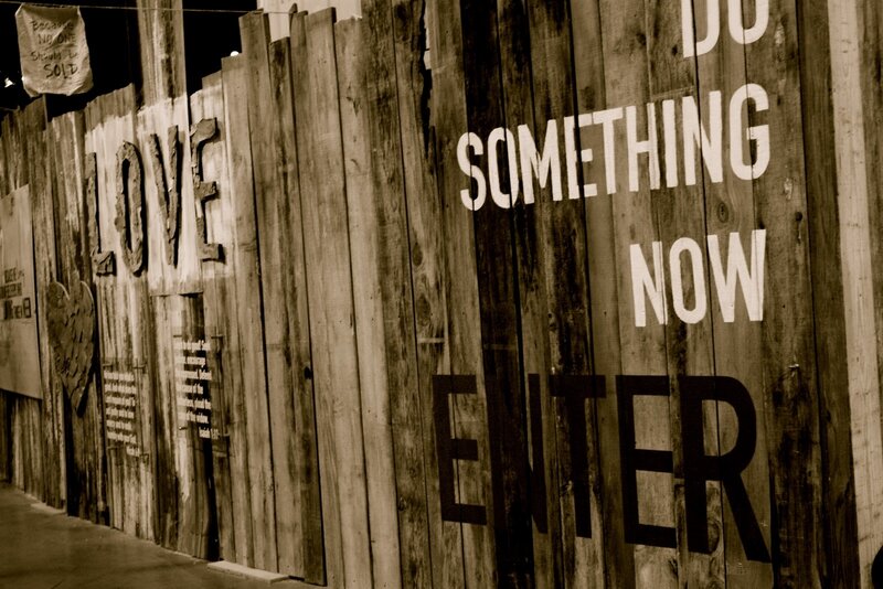 Wooden Fence with Text