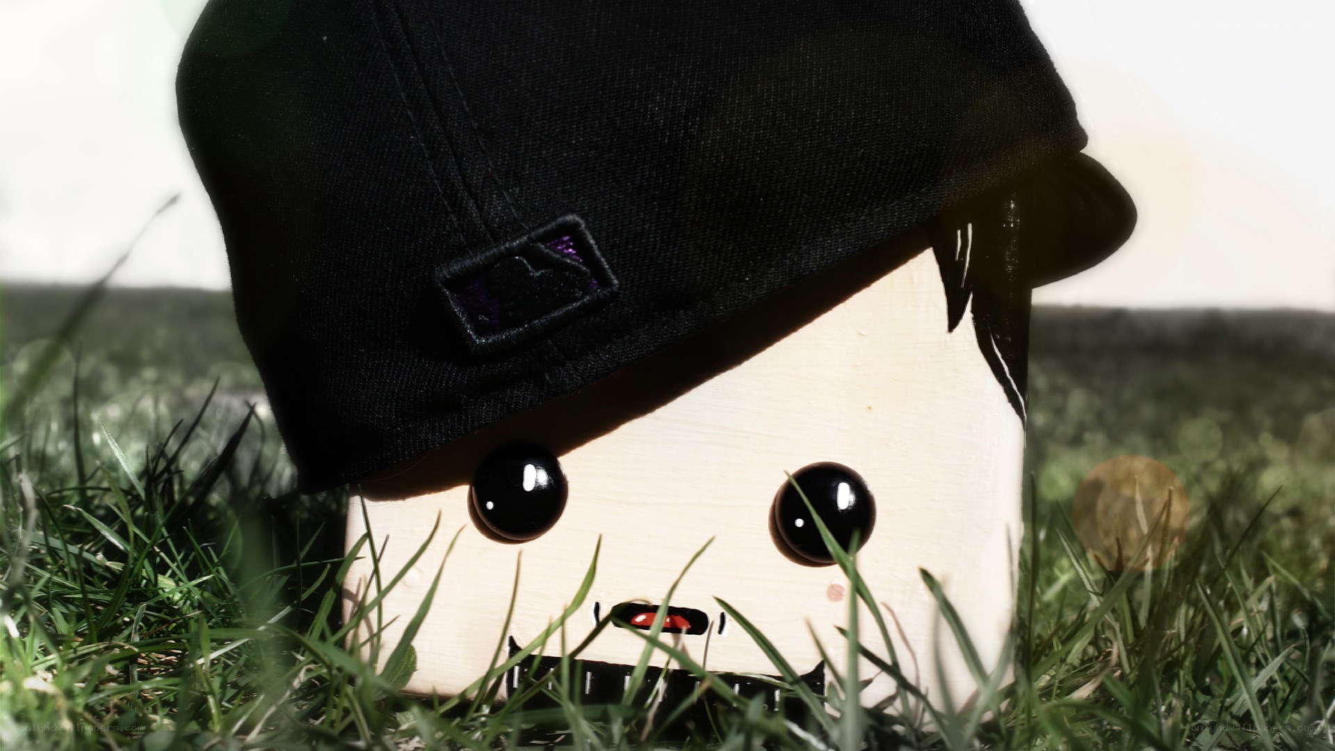 wooden figure in grass