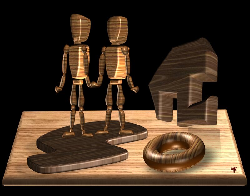 Wooden Figures on Platform