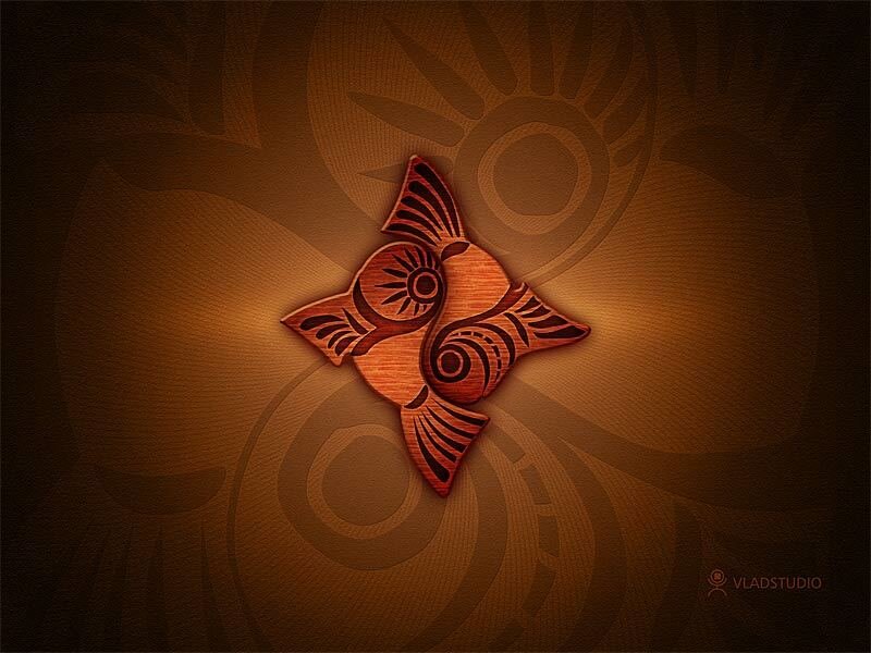 Wooden fish symbol design