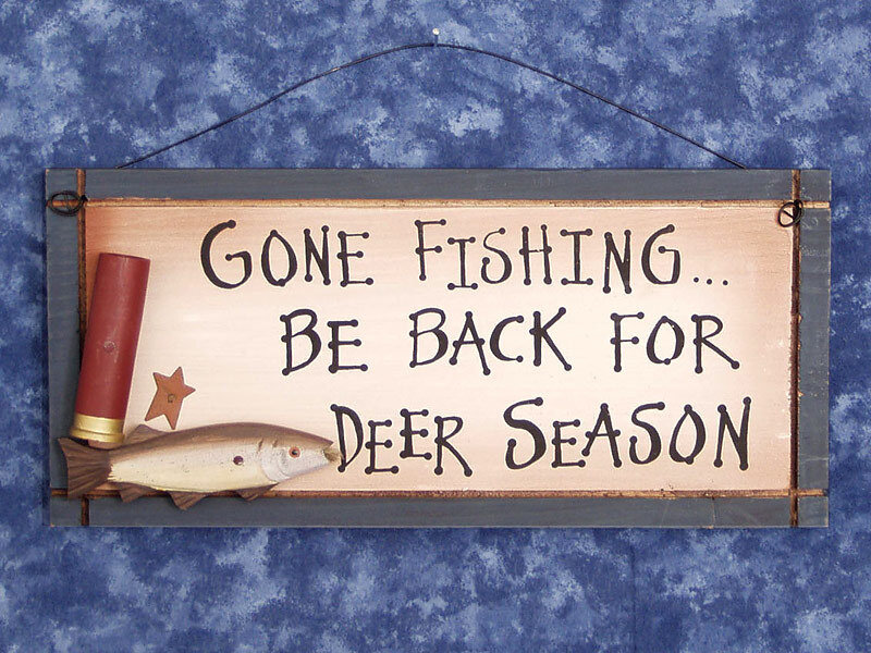 Wooden Fishing Sign