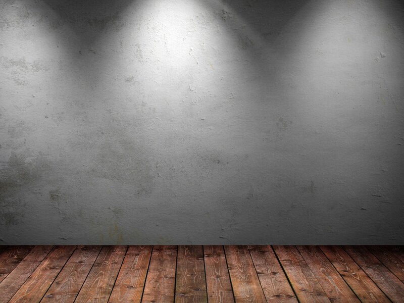 Wooden Floor and Concrete Wall — Brown, Dramatic, Photograph