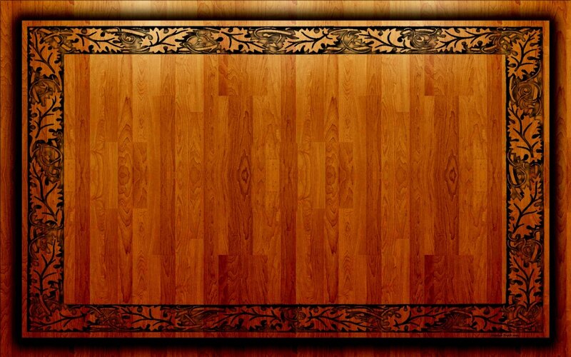 wooden floor with decorative border