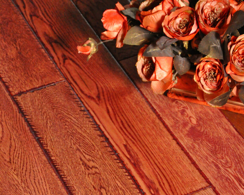 Wooden Floor with Flowers