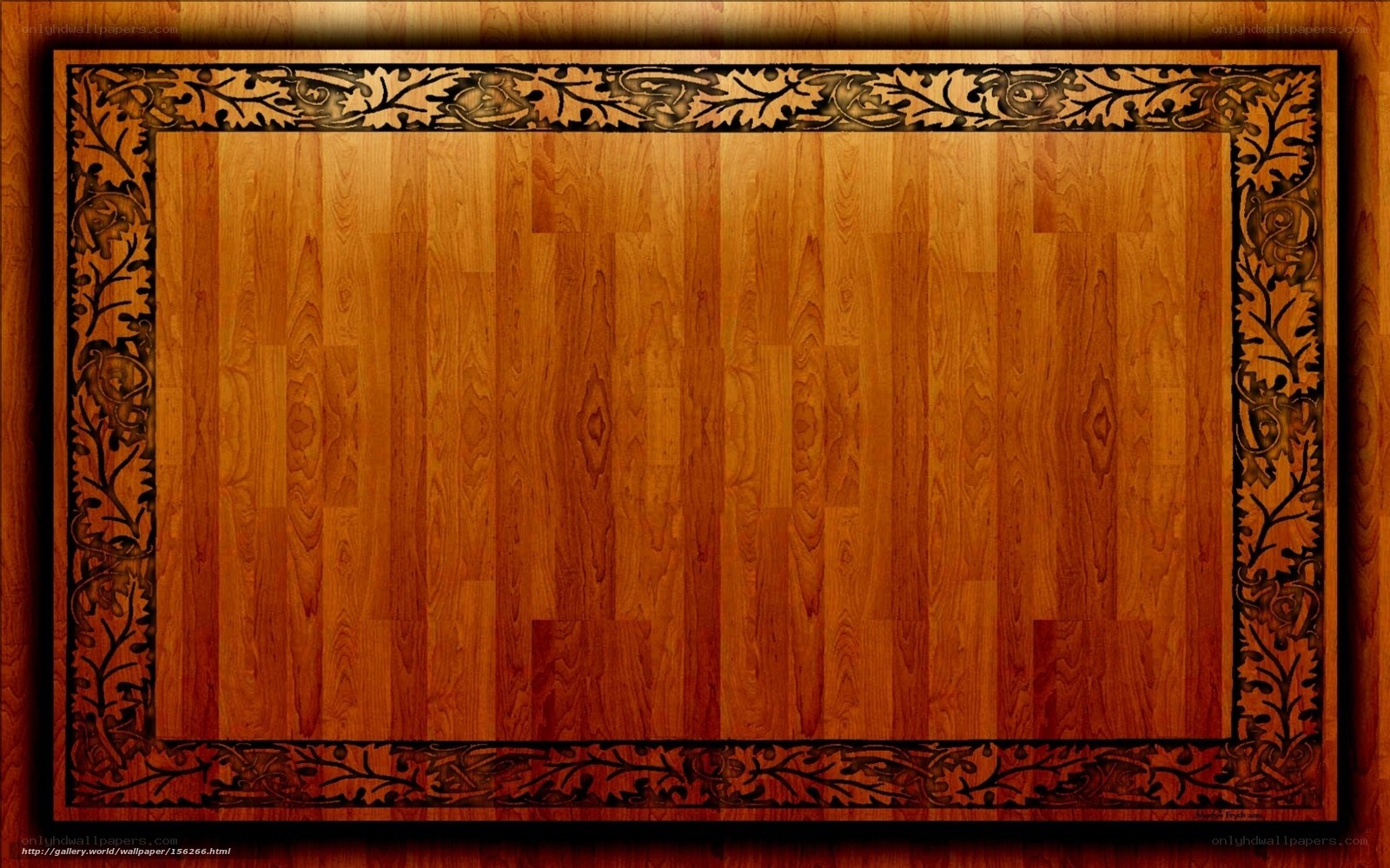 wooden floor with ornate border