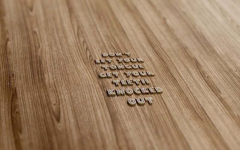 Wooden Floor with Text — Brown