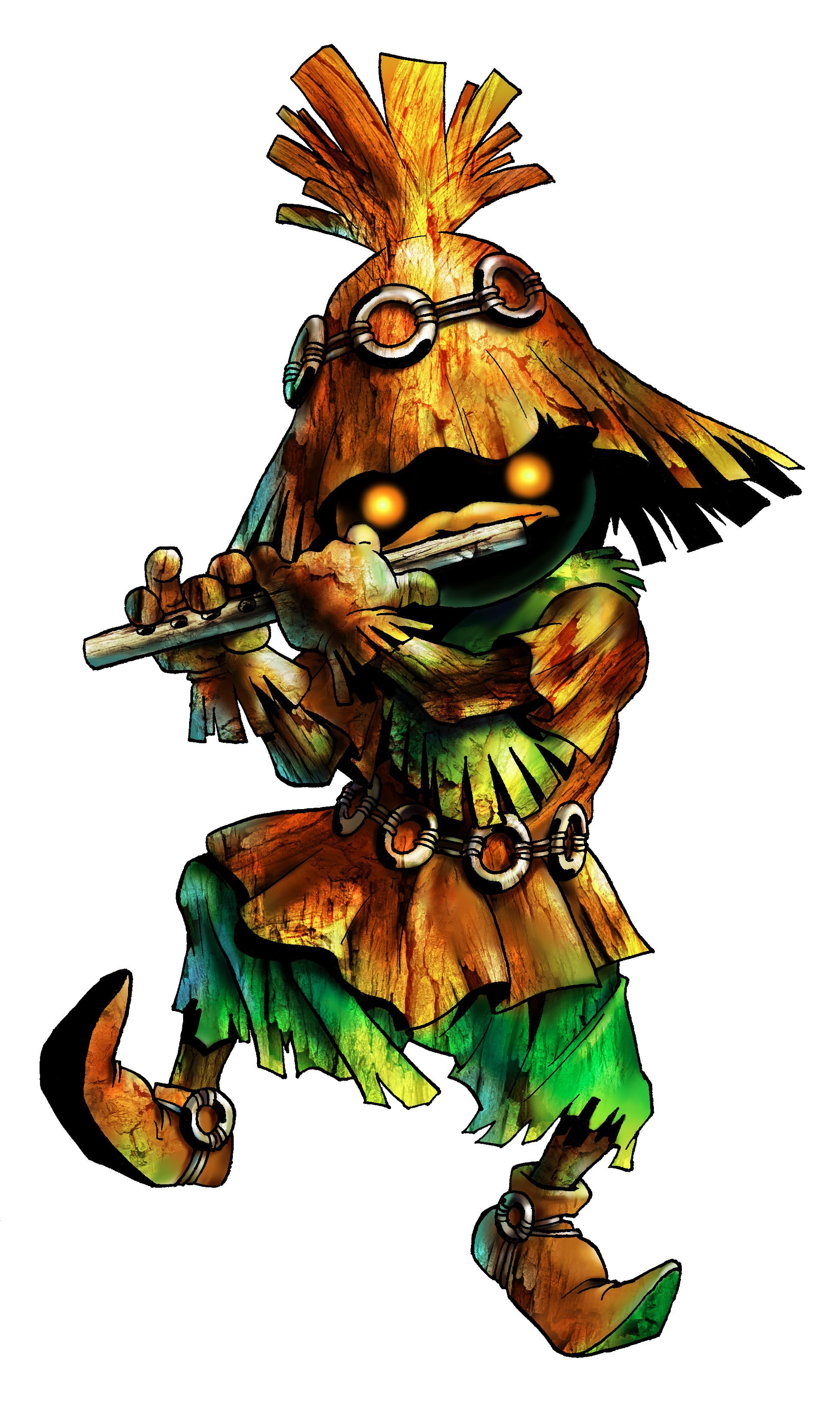 wooden flute player character