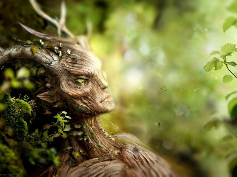 Wooden Forest Spirit — Green