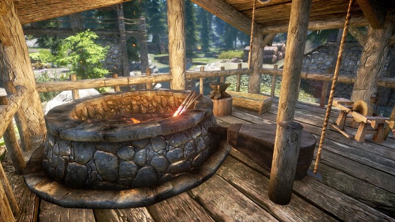 wooden forge in forest