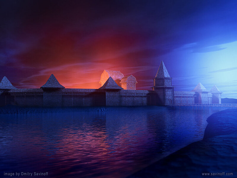 Wooden Fortress on Water — Blue