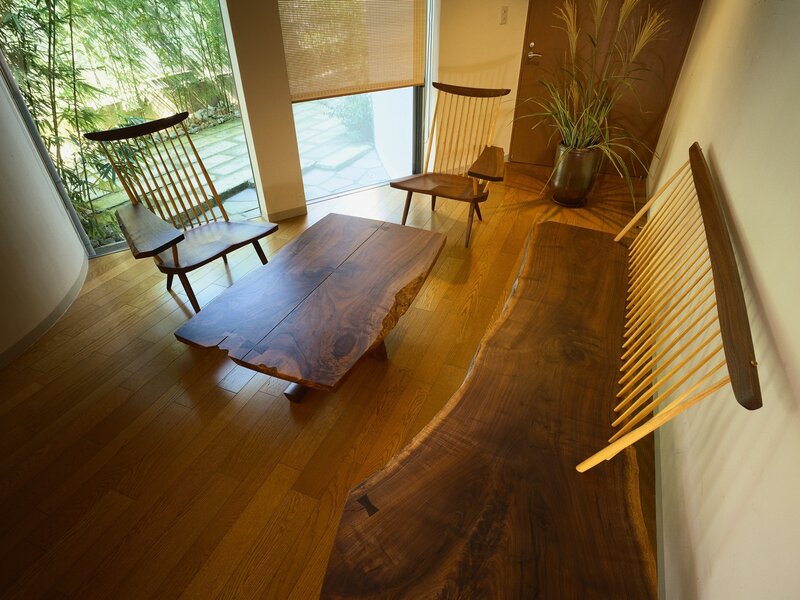 Wooden furniture in a modern room
