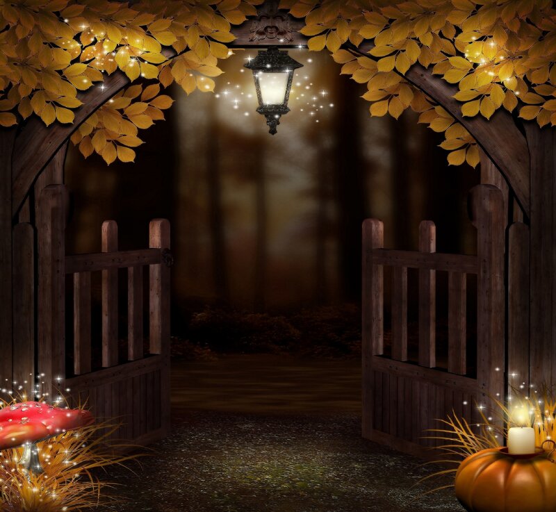 Wooden Gate in Autumn — Brown