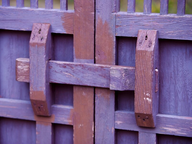 wooden gate with latch