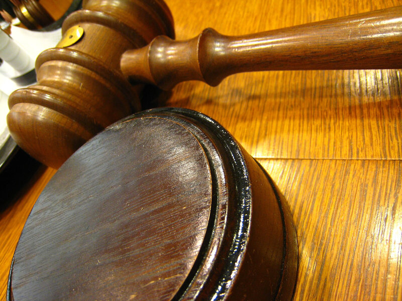 Wooden Gavel on Sound Block — Brown