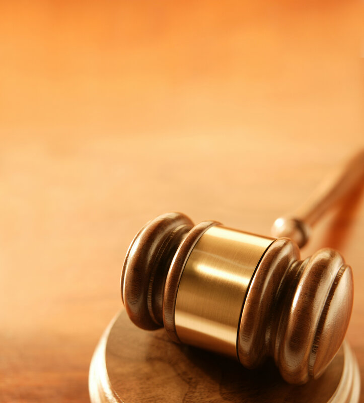 Wooden gavel on sound block