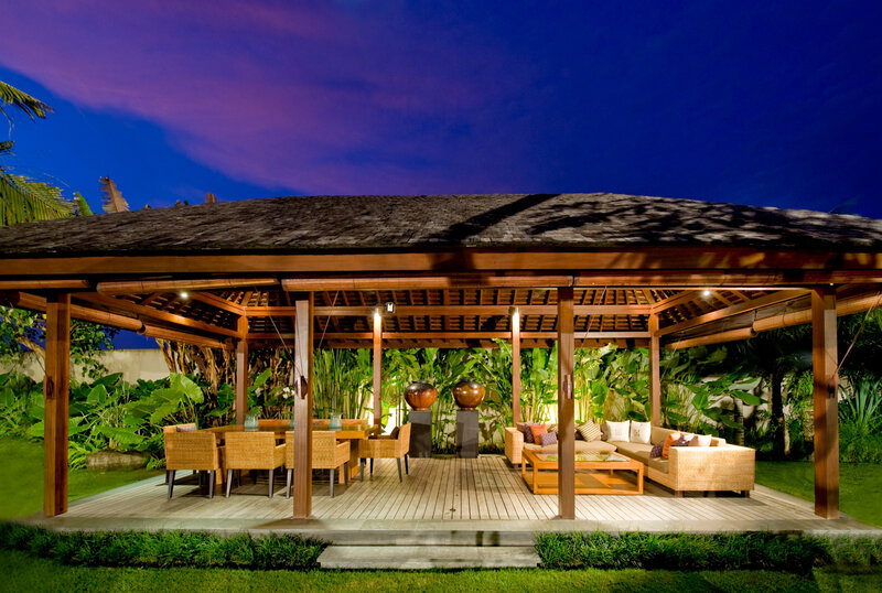 Wooden Gazebo at Night