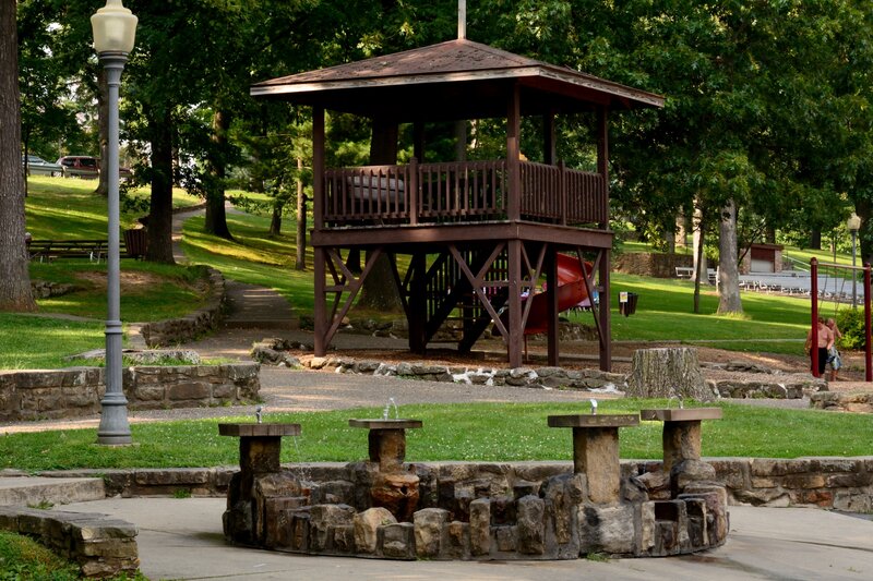Wooden Gazebo in Park — Green, Serene, Afternoon
