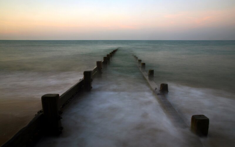 Wooden Groynes at Sea