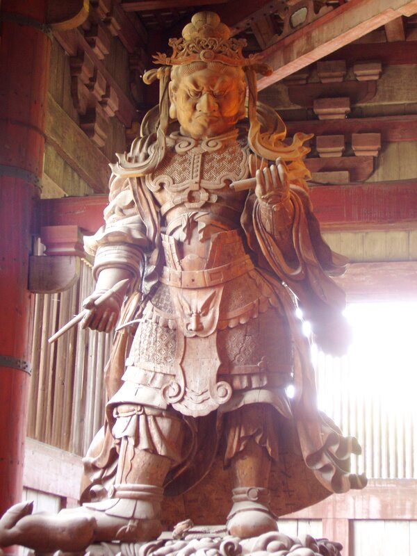 wooden guardian statue