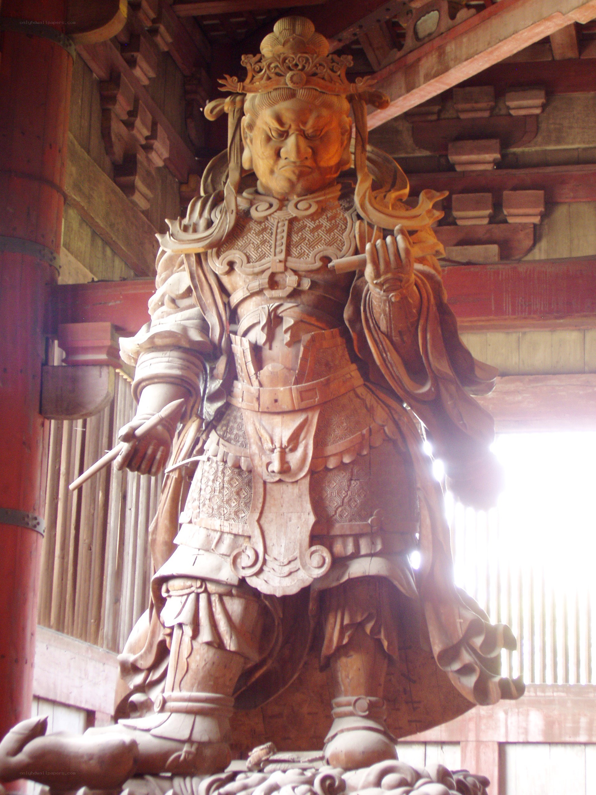 wooden guardian statue