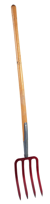 wooden-handled pitchfork