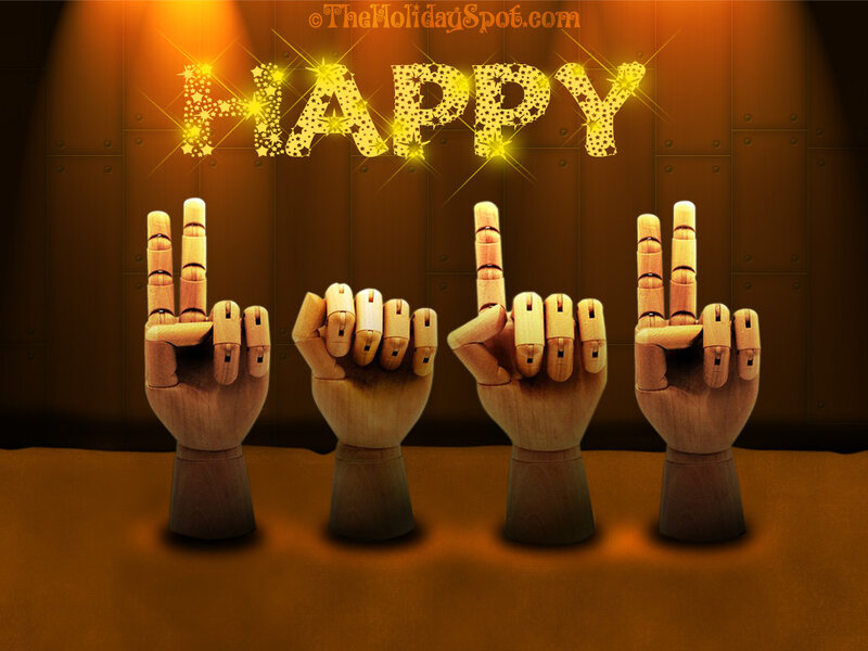 Wooden Hands Signing Happy