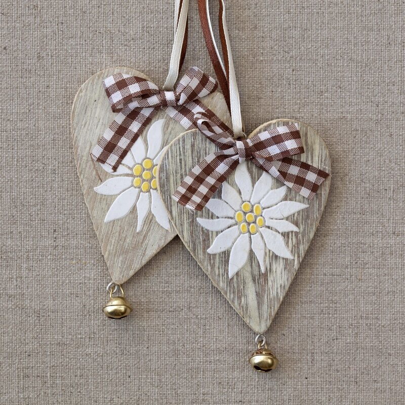 Wooden Heart Ornaments — Brown, Rustic, Photograph