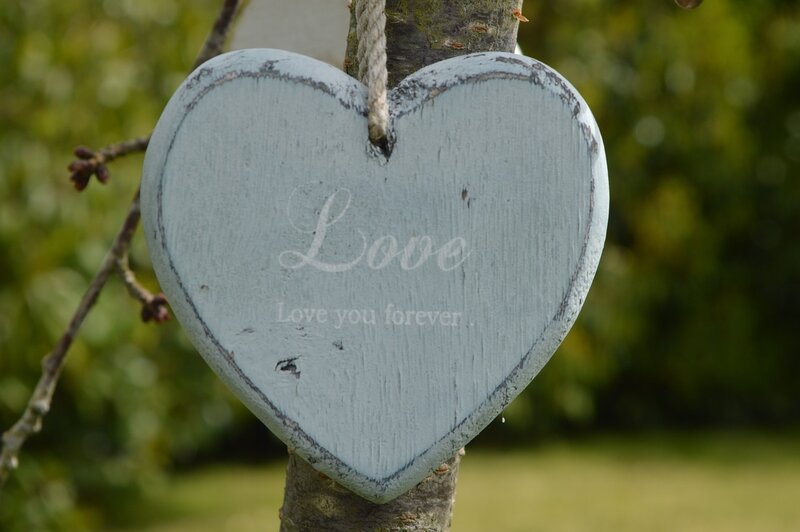 Wooden Heart Sign — Blue