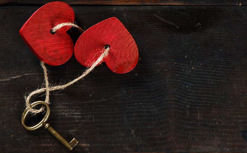Wooden Hearts and Key