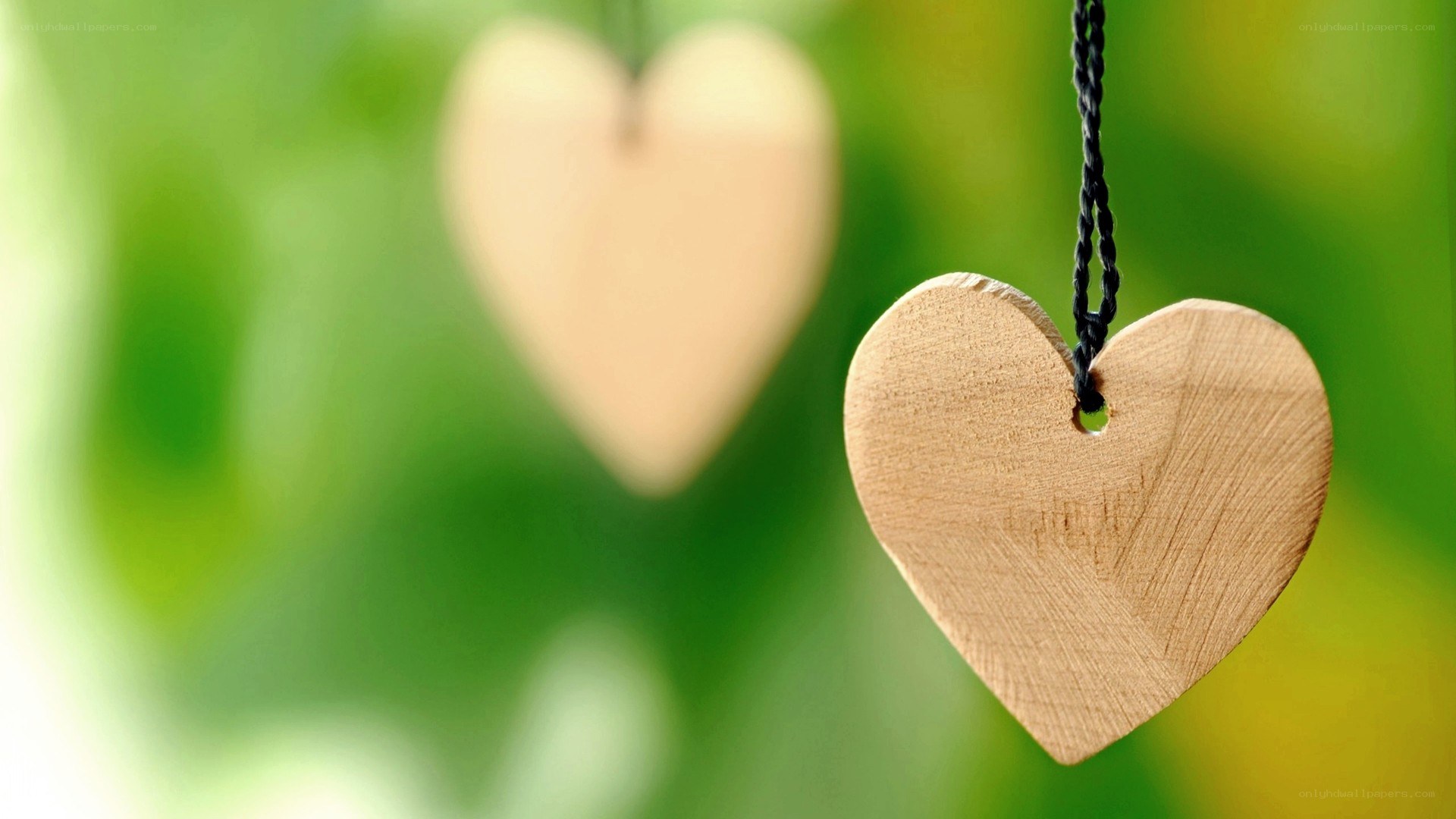 wooden hearts hanging