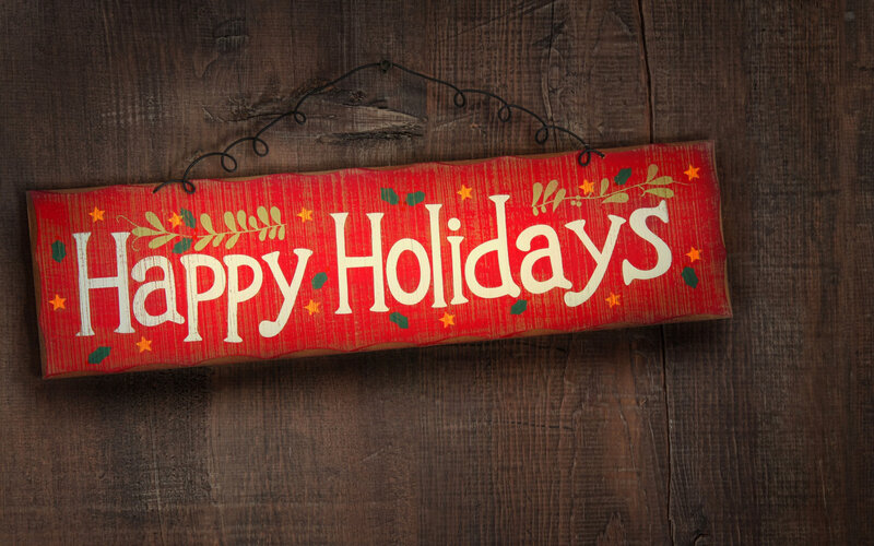 Wooden Holiday Sign — Red