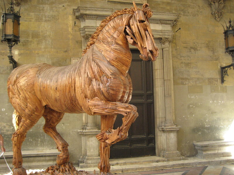 Wooden Horse Sculpture