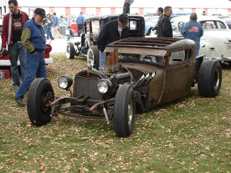 Wooden Hot Rod Car — Brown, Outdoor, Autumn