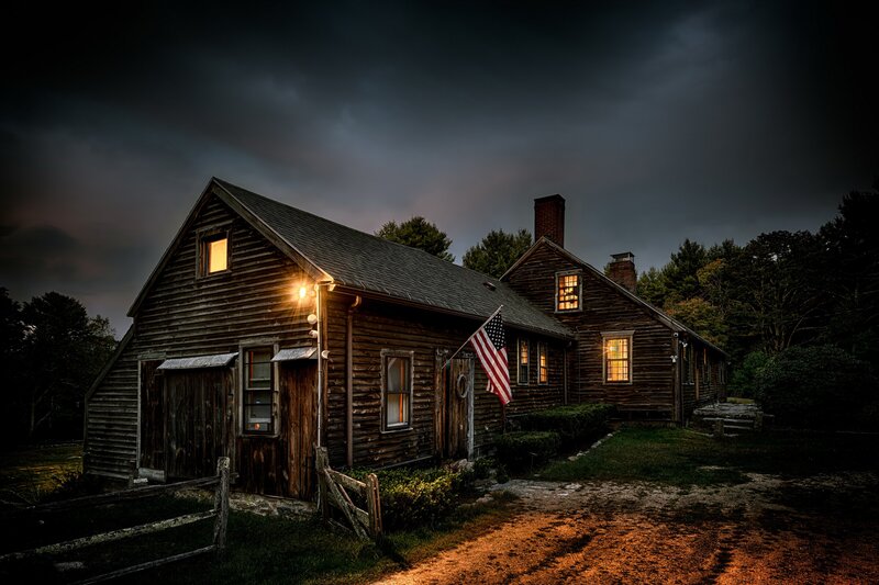 Wooden House at Dusk