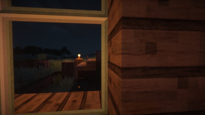 Wooden House at Night — Brown