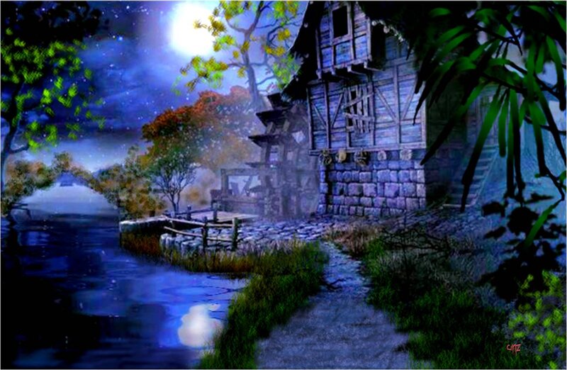 Wooden House by River