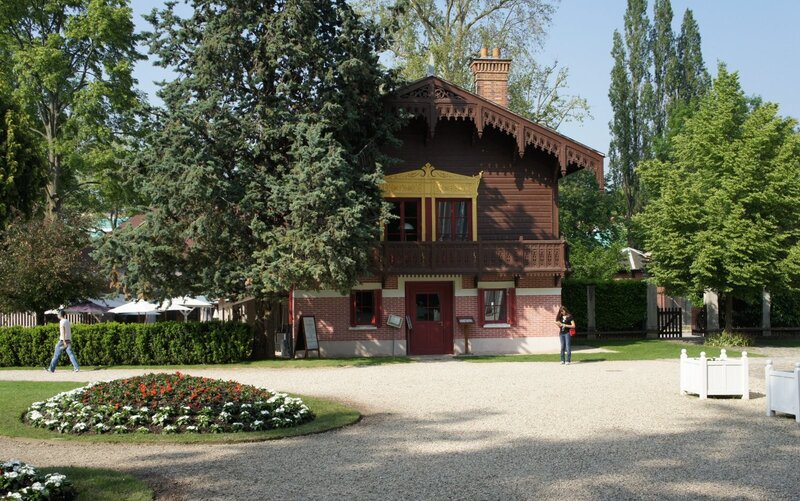 wooden house in a park