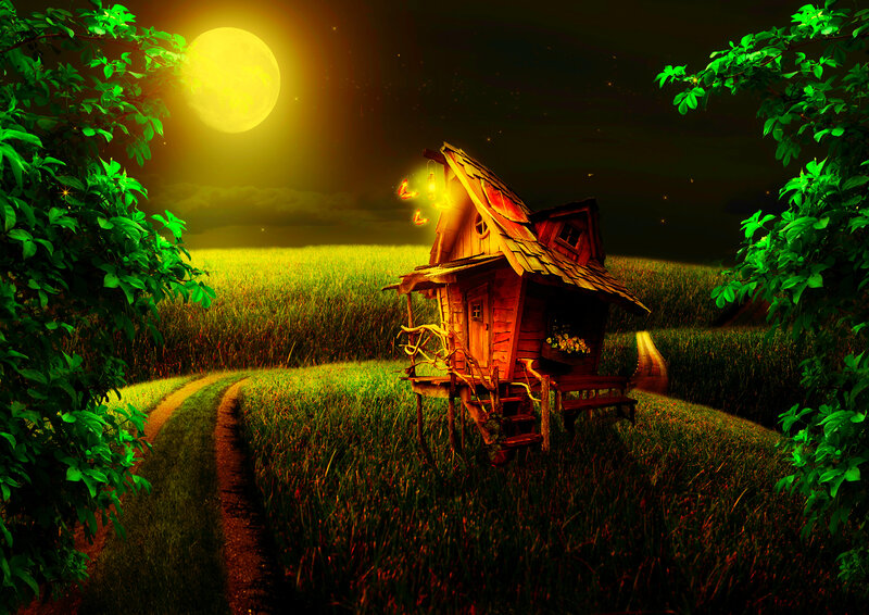Wooden House in Field