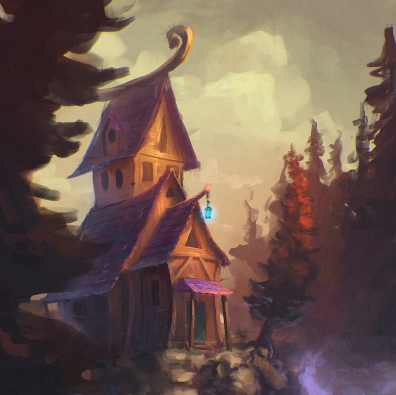 Wooden House in Forest — Brown, Mysterious