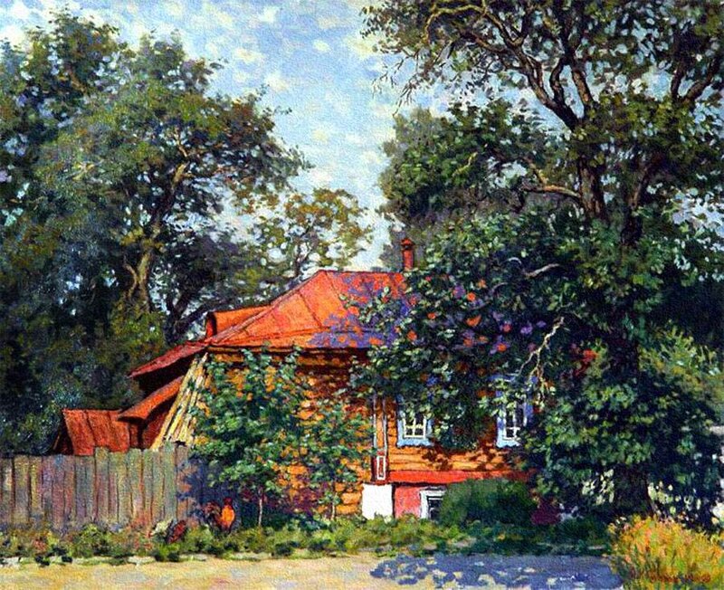 Wooden House in Garden — Green, Serene, Afternoon