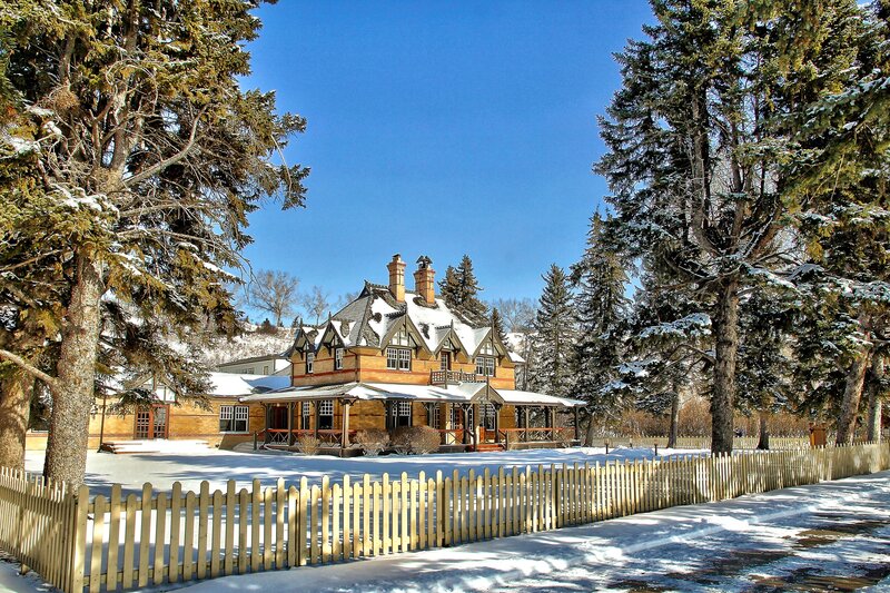 Wooden House in Snow — Blue, Serene