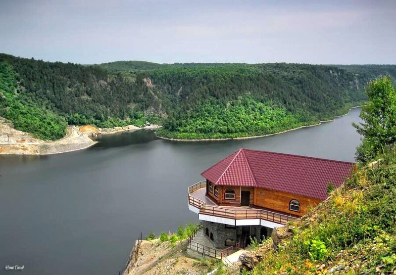 Wooden House on Cliff