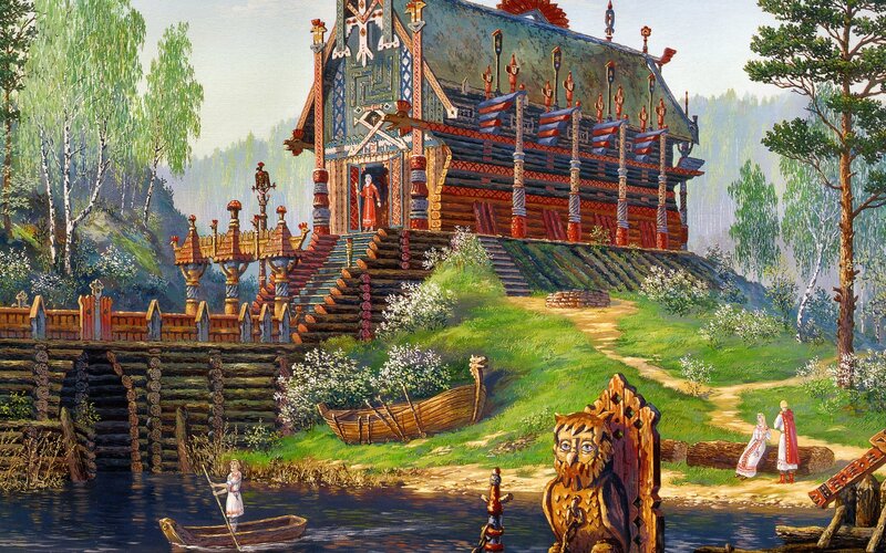 Wooden House on Hill — Green