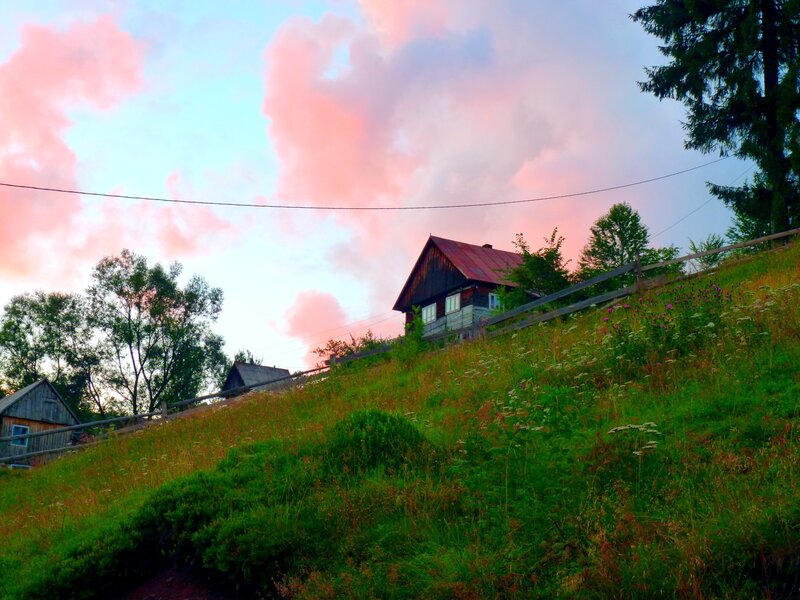 Wooden House on Hillside — Green