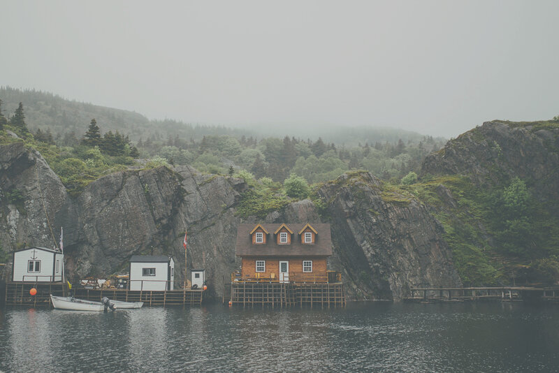 Wooden House on Rocks — Gray