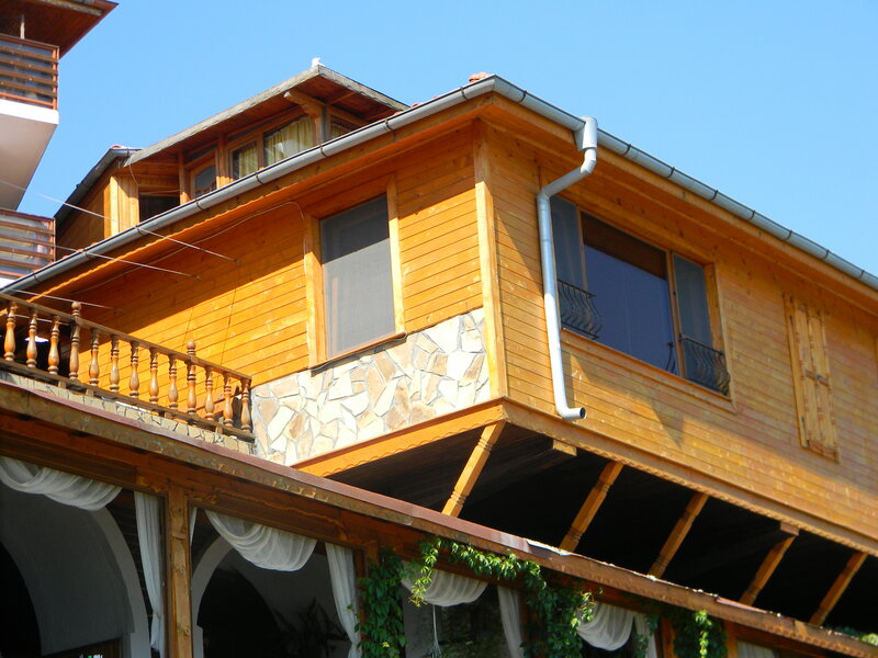 Wooden House with Balcony — Brown