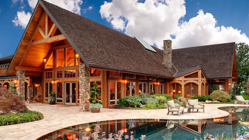 Wooden House with Pool