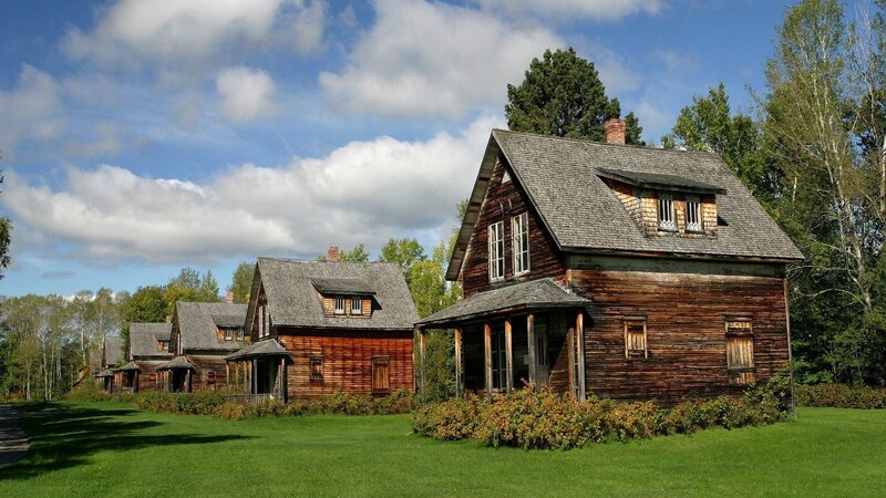 Wooden Houses in a Row