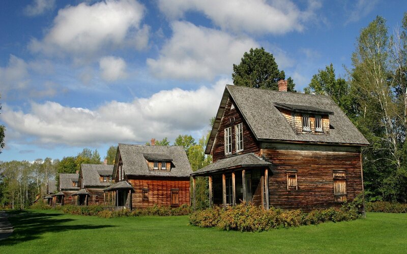 Wooden houses in a rural village
